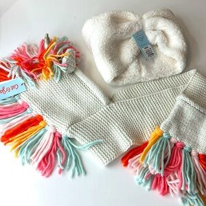 Cat&Jack Hooded Unicorn Scarf and Neck Warmer Scarf Big Girls size 8-16